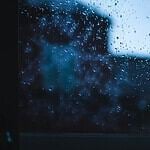 water droplets on glass window