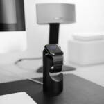 space black case Apple Watch on magnetic charger