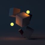 brown cardboard box with yellow light