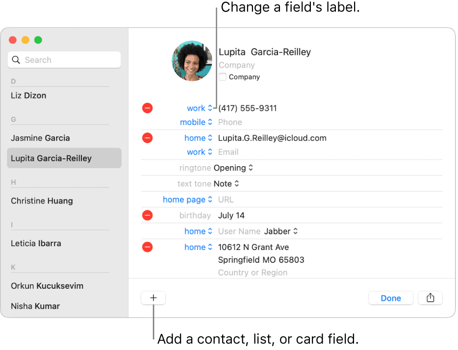 Adding Contacts Mac