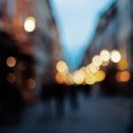 street with bokeh effect