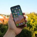 a person holding an iphone in their hand