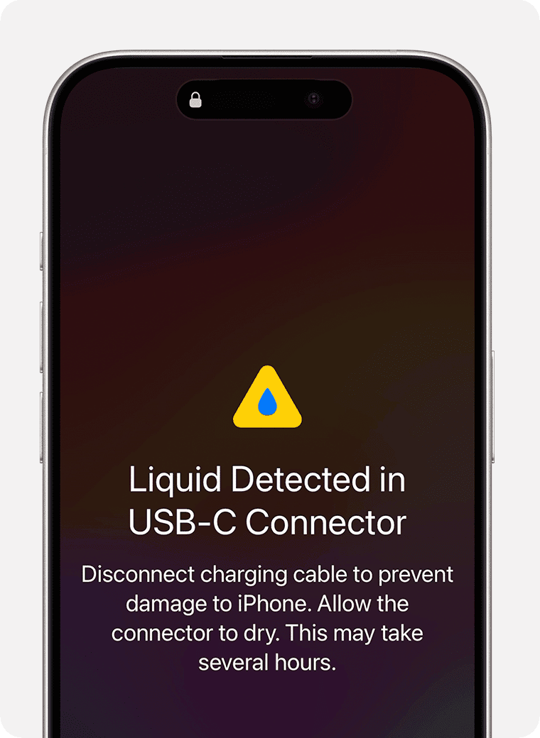 If you see a liquid-detection alert on your iPhone - Apple Support