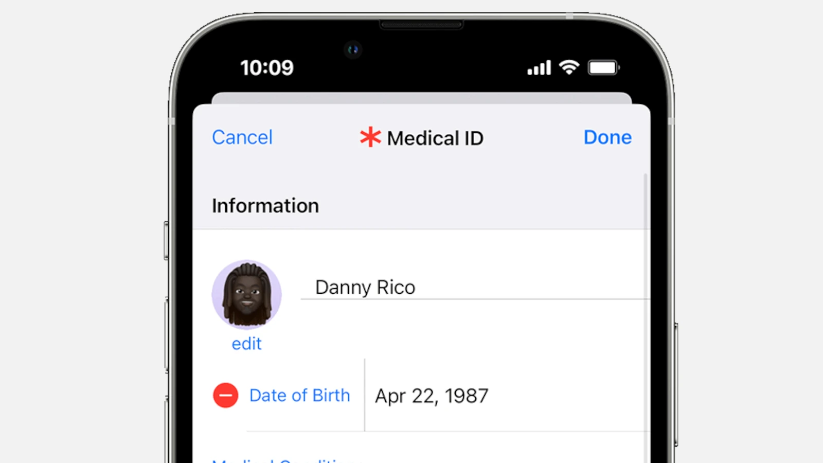 iPhone Medical ID