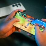 A person is playing a game on their phone