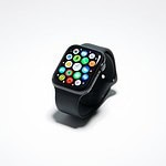 black smart watch with white background
