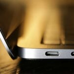a close up of a laptop on a table