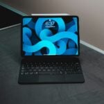 black tablet computer with keyboard